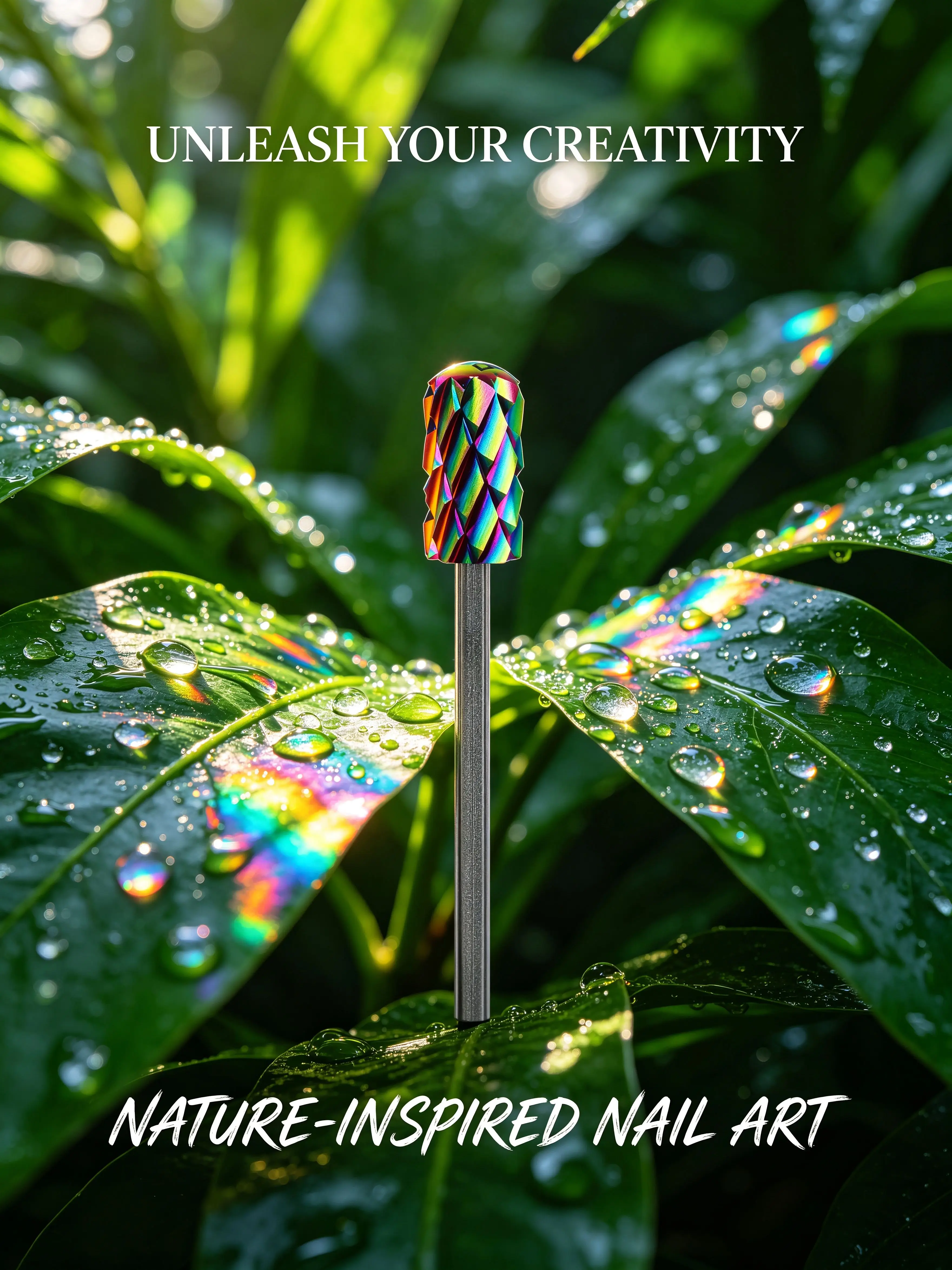 RolinStar Both Hand 6.6 RainBow Bling Large Round Top Barrel Carbide Nail Drill Bit and Best Remover for Powder and Safety