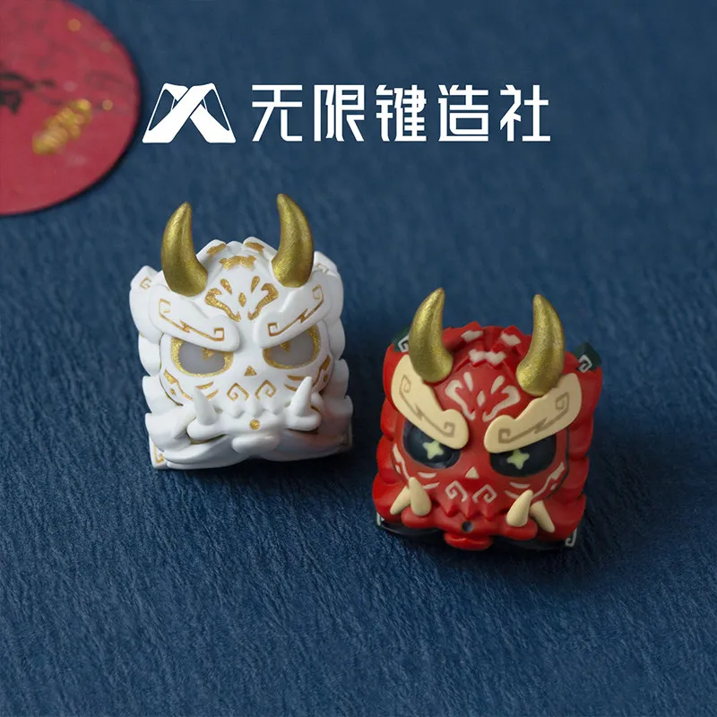 Original Auspicious Beast Nuo Mask Dharma Resin Keycap Pi Xiu Single Replaceable Esc Keycap For Mechanical Keyboard Decoration