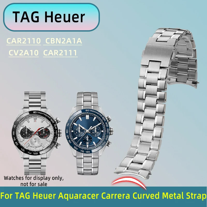 Curve end Stainless steel strap bracelet For Heuer TAG Aquaracer CAR2111 Series CAR2110 CBN2A1A CV2A10 band Watch Chain Men 22mm