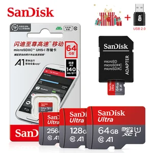 Sandisk Ultra A1 Kartu Micro SD 128GB 32GB 64GB 256GB Kartu Memori Kartu Flash STF Kartu Memori 32/64/128GB untuk Ponsel + Pembaca Kartu 12 pembaca kartu sandisk penjualan terbaik - №