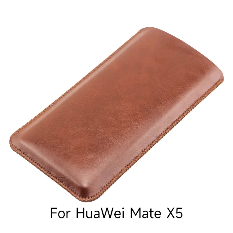 MateX5 범용 필렛 홀스터 휴대폰 스트레이트 가죽 케이스, 레트로 심플 스타일 파우치, 화웨이 메이트 X5 휴대폰 가방 MRB016