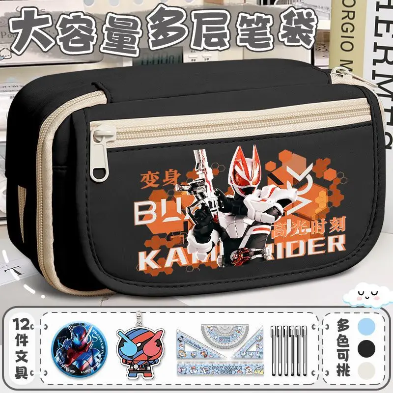 Neues Masked Rider Federmäppchen mit großem Fassungsvermögen, hohem Farbwert, personalisiertem Cartoon-Design, mehrschichtigem Fächersystem für Schüler, Schreibwarenbox – Detail 3