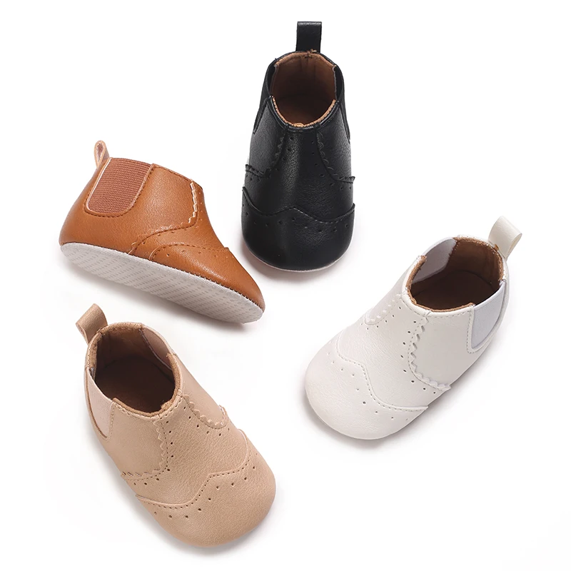 4 Colors 0-18M Newborn Baby Shoes Themed Solid color Boy Shoes Casual Sneakers Soft Sole Non-Slip Toddler Shoes First Walkers