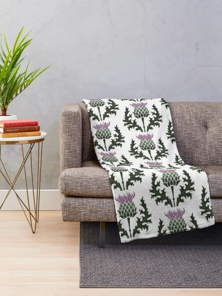 Scottish Thistle Flower of Scotland Throw Blanket christmas gifts Plaid on the sofa Decorative Throw Vintage Blankets