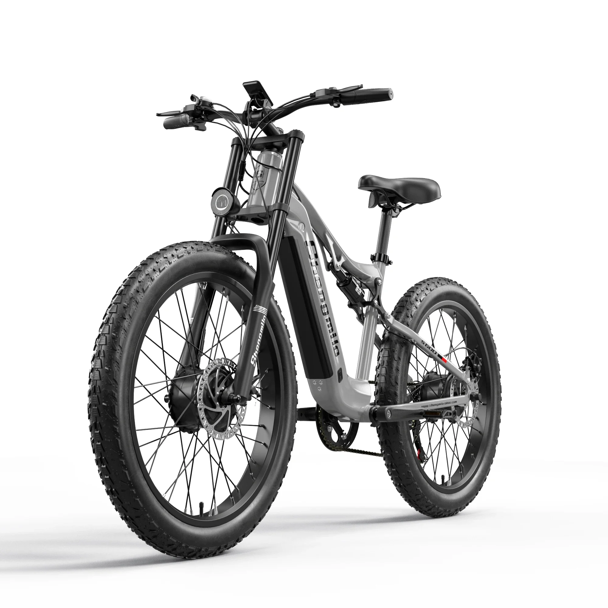 Shengmilo S600 E-Mountainbike für Erwachsene mit zwei Motoren, 48V 17,5Ah Akku, 26 Zoll Fat Tire, All-Terrain-Fahrrad