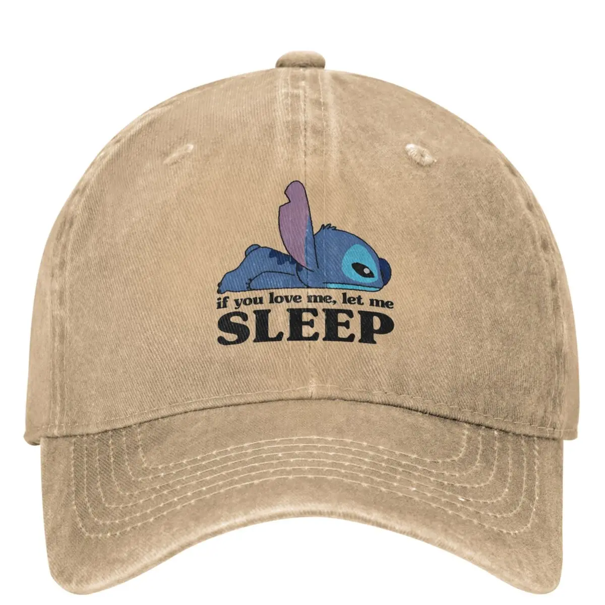 Lilo Stitch Sleepy Stitch Washed Baseball Cap Fashion Trucker Dad Hat Summer Unisex Teens Outdoor Sport Sunscreen Baseball Caps