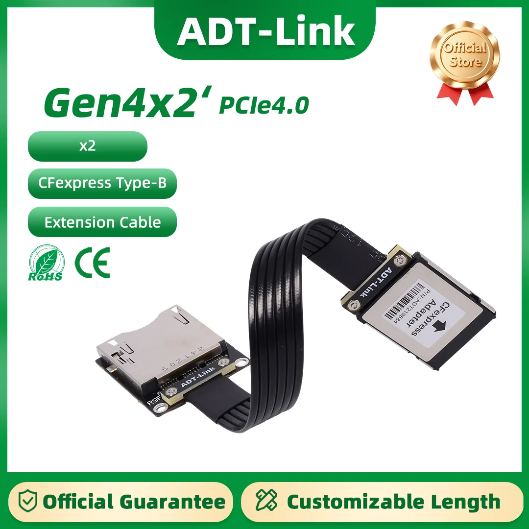 ADT-Link PCIe 4.0 GEN4 x2 CFexpress Type-B 50Pin CF Card Extension Cable for Industrial Control Equipment Digital Memory Card