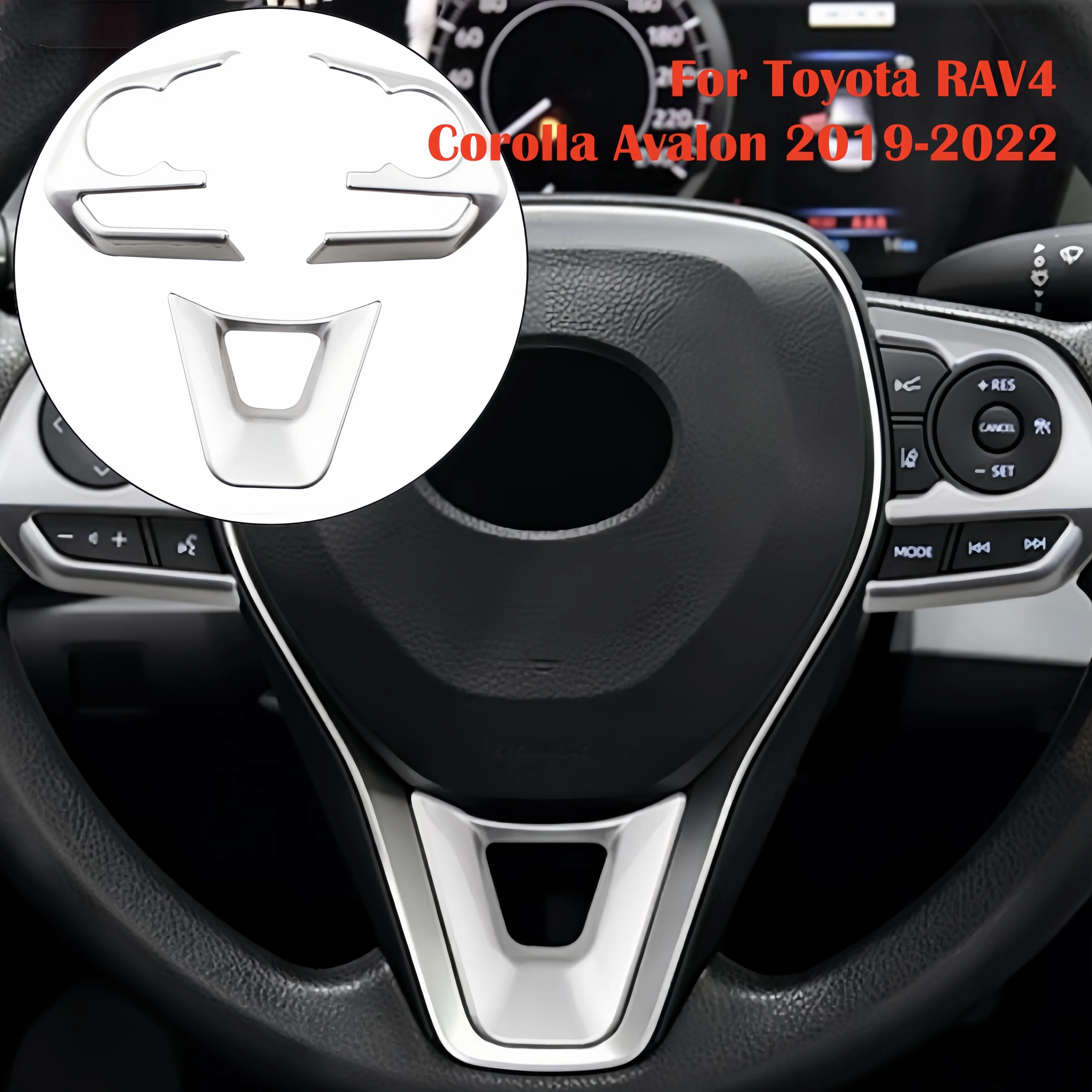 

Car Steering Wheel Button Panel Cover Trim Sticker for Toyota RAV4 RAV 4 Corolla Avalon 2019 2020 2021 2022 Accessorie