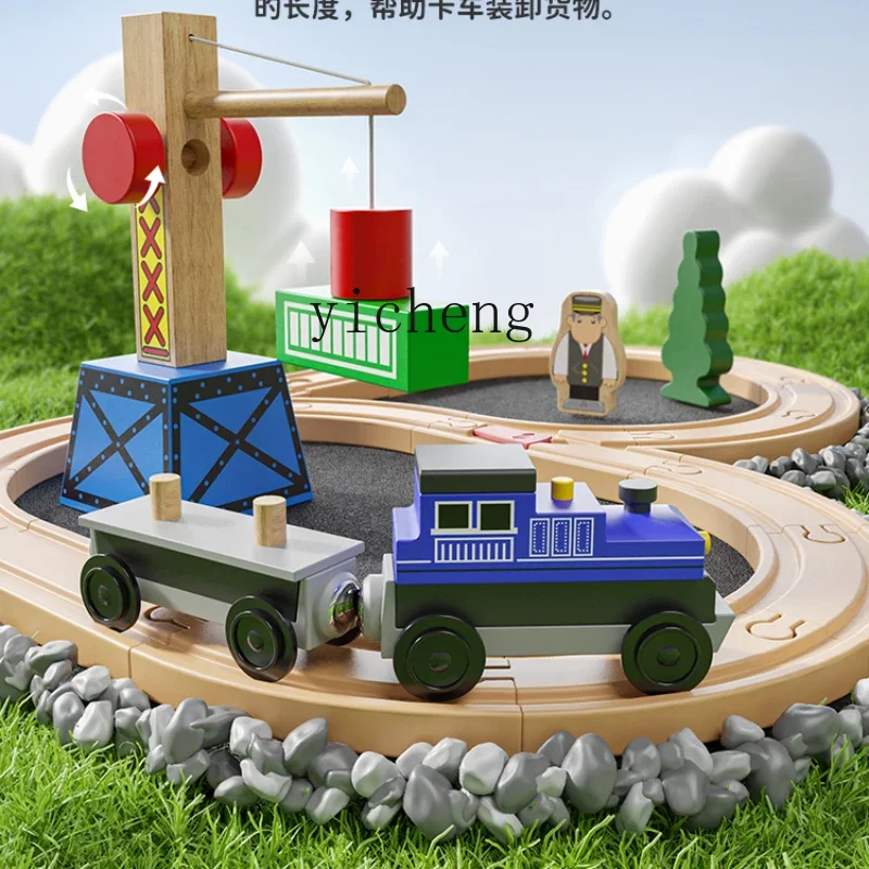Zestaw kolejowy XL, drewniane, do samodzielnego montażu, pociąg, zabawka edukacyjna dla dzieci, wczesna edukacja