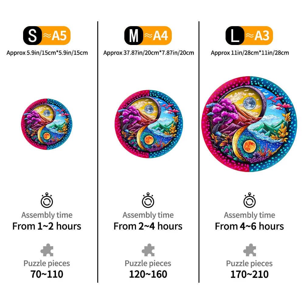 Starry Night God Tree Wooden Jigsaw Puzzle, Alien Puzzle Adult Decompression, Circular Puzzle Unique Irregular Animal Shape Wood