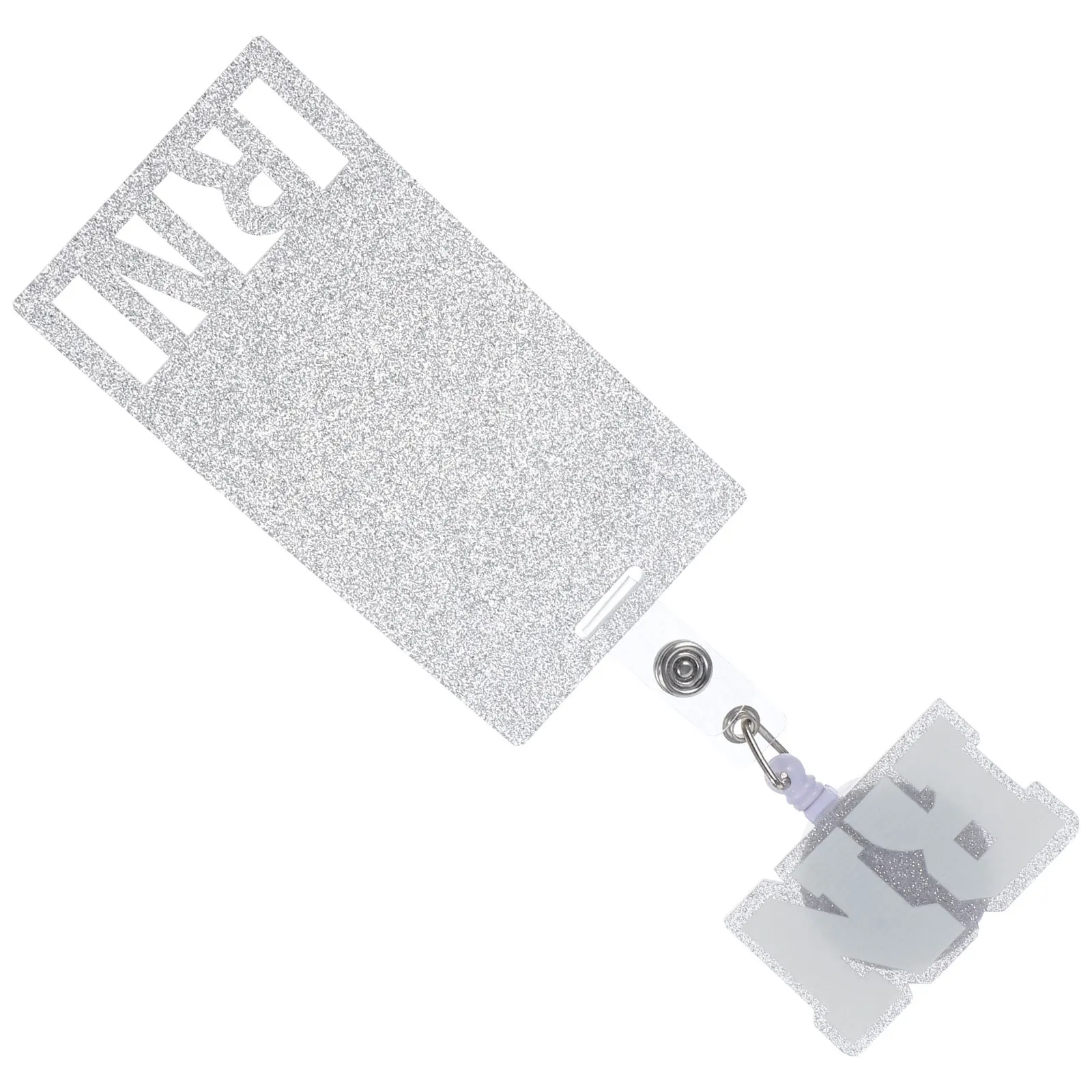 

Glitter Acrylic Badge Holder Belt Clip Nurse Tag Retractable Id Card Case Cute Lightweight Nursing Accessories