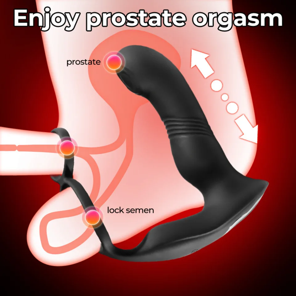Wireless Remote Control Retractable Male Prostate Massager Masturbator Adult Sex Toys Anal Plug Vibrator Silicone Men view 2