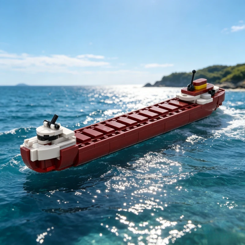 Realistic Historic Great Lakes Bulk Carrier MOC Brick Set Vintage Cargo Ship Model Unique Table Decor Present for Collectors