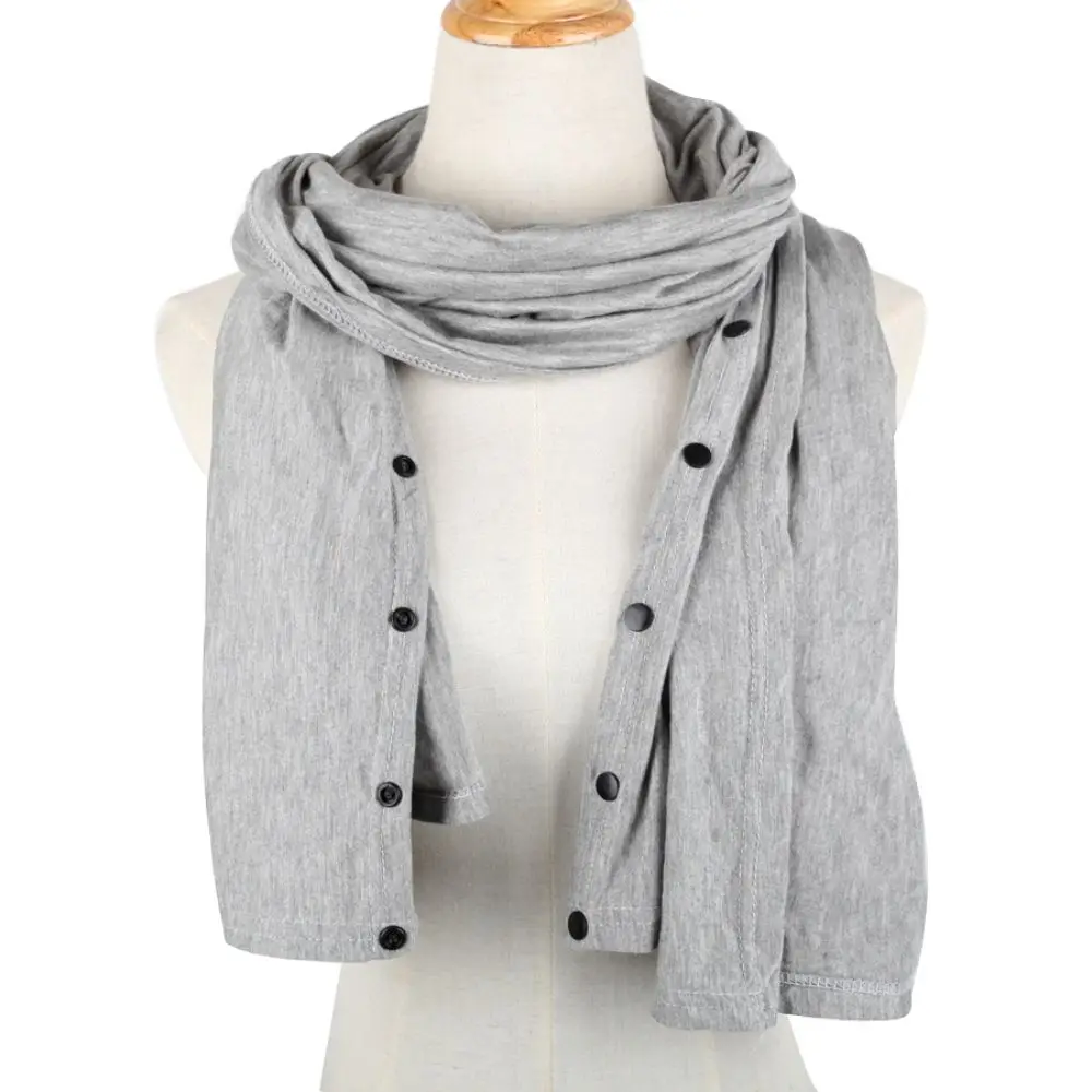 Soft Stretch Fabric Nursing Cover Breathable Lightweight Care Scarf Machine Washable Button Closure Breastfeeding Poncho