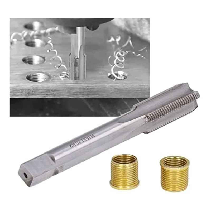 New Spark Plug Thread Repair Tools, High Speed Steel Tap Spark Plug with M14X1.25 Inserts and M16X1.25 Tap Kit