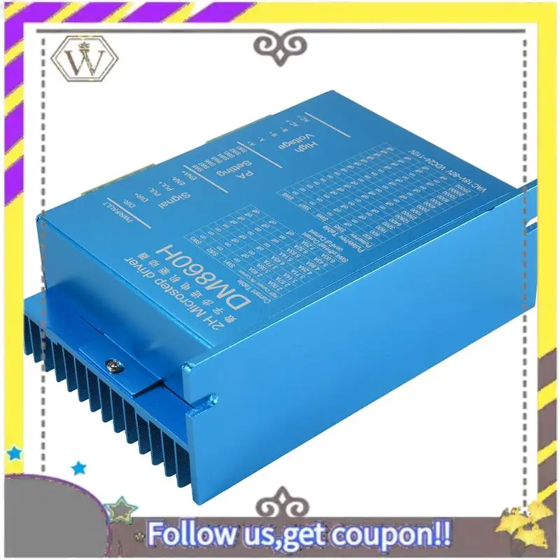 

AU33-DM860H DSP Цифровой драйвер шагового двигателя 57/86, с вентилятором, 2-фазный Nema23,34 DMA860H 7,2 А, 18-80 В переменного тока для печати привода с ЧПУ