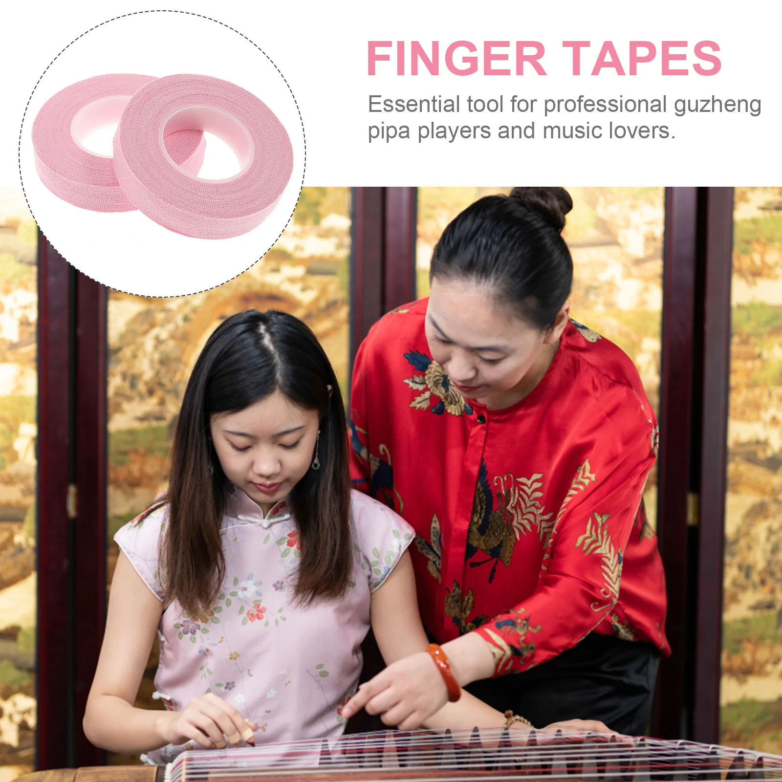 10 Rolls Chinese Zither Finger Nail Adhesive Cotton Tapes Breathable Sweat Absorption Finger Protector for Guzheng