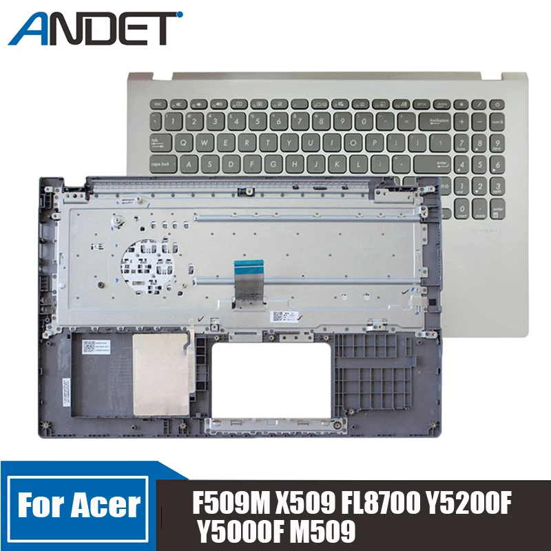 

New Original For ASUS F509M X509 FL8700 Y5200F Y5000F M509 Silver C Shell Laptop Keyboard Bezel Top Cover US Palmrest Upper Case