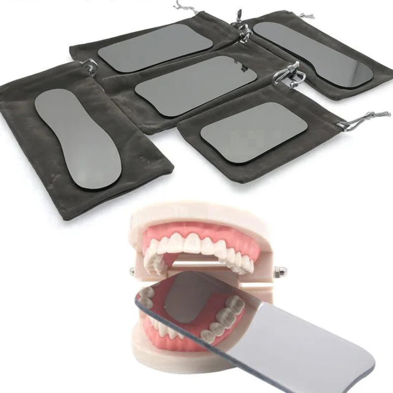 1 buah cermin kaca fotografi Intraoral reflektor 2 sisi kasual Rhodium Occlusal gigi