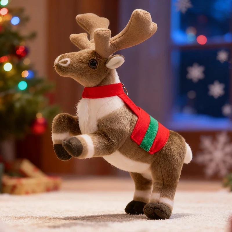 

Имитация рождественского оленя, плюшевая игрушка, реалистичный декор в виде животных, рождественский олень, плюшевые куклы, Рождественский Лось, домашний декор, новогодний декор, подарок