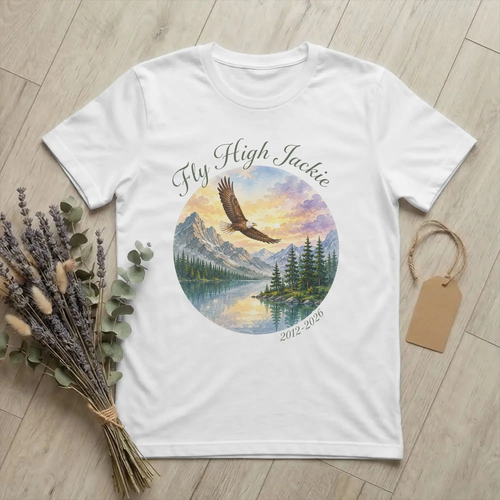 Men Women's Fly High Jackie Bald Eagle Memorial Mountain Nature T Shirt  Cotton Clothes Round Neck Tee Shirt Unique T-Shirts