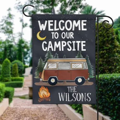 Personalized Welcome To Our Campsite Flag Happy Camper Flag Camping Welcome Flag VVL YYX EEZ