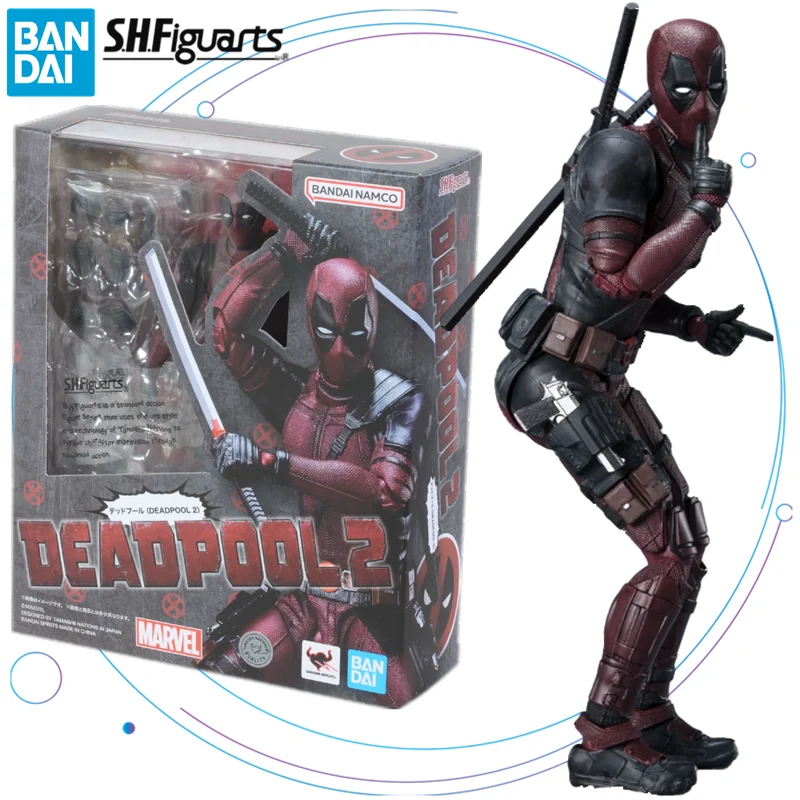 

In Stock Original BANDAI SHFiguarts Deadpool 2 Ryan Reynolds Deadpool Anime Toy SHF Action Figurine Gift Collections