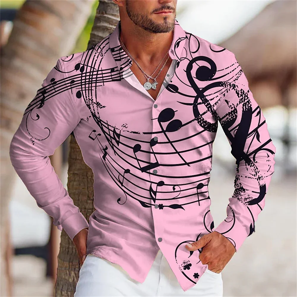 Men\'s High Quality Luxury Prom Fashion Social Flower Print Polo Single breasted Costume Designer Long Sleeve Men\'s Shirt