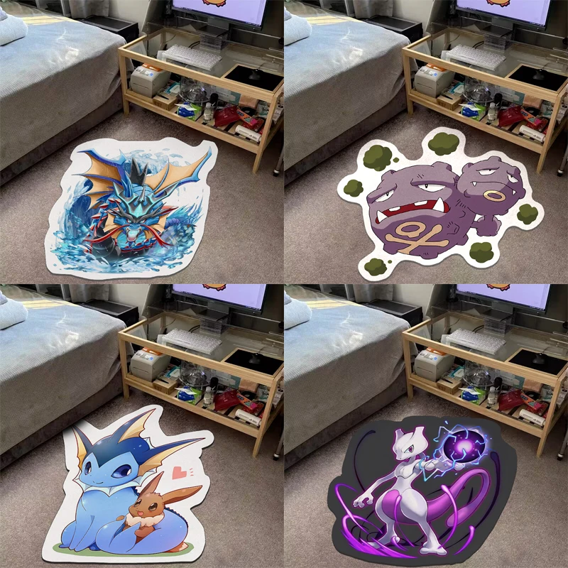 Pokemon Pikachu Gengar Mewtu Eevee Plush cushion 80cm Cartoon Doormat Bathroom Non Slip Living Room Absorbent Carpets Yoga Mat