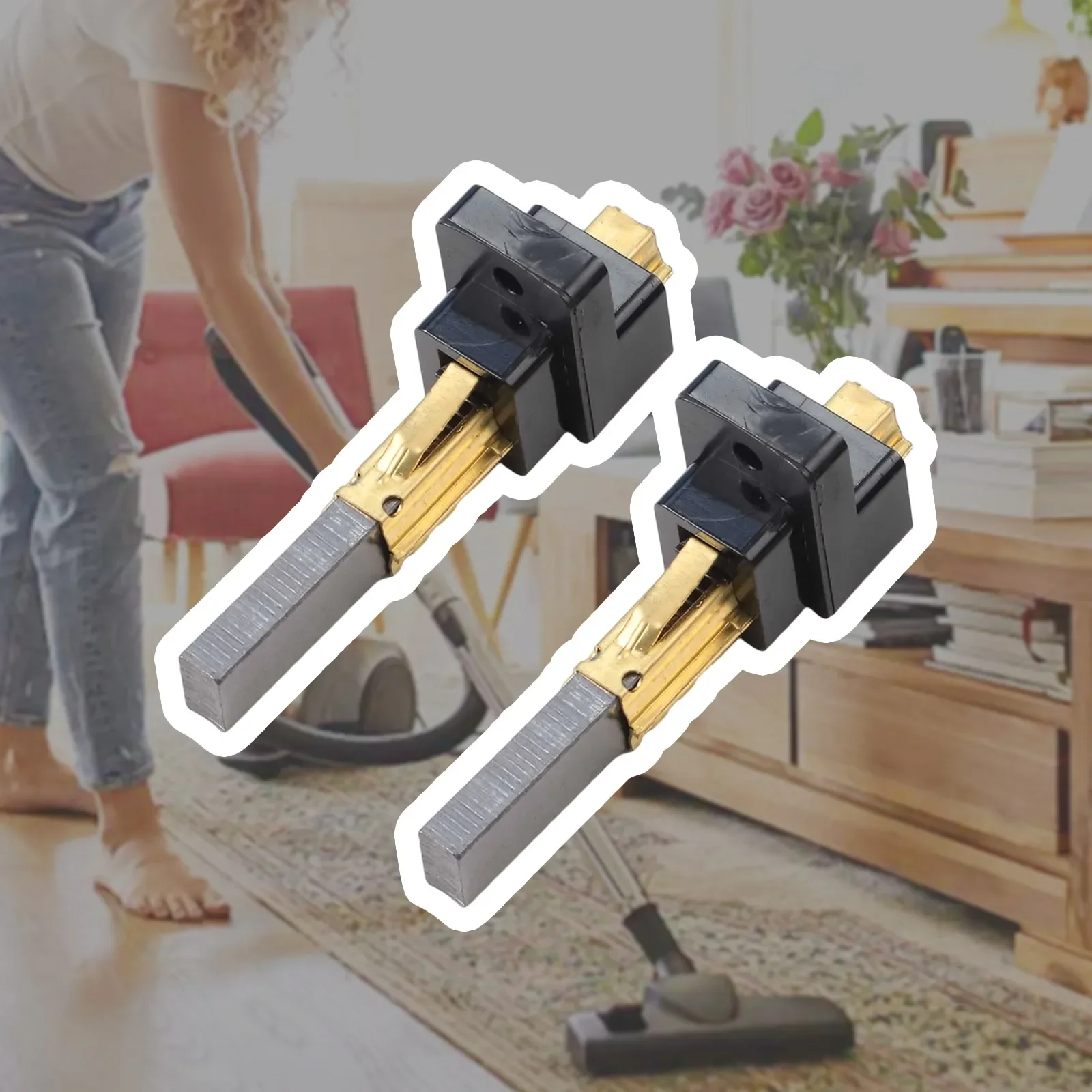 

Сменные угольные щетки для двигателей пылесосов с держателем, 2 шт., предназначенные для обеспечения стабильной работы двигателя.