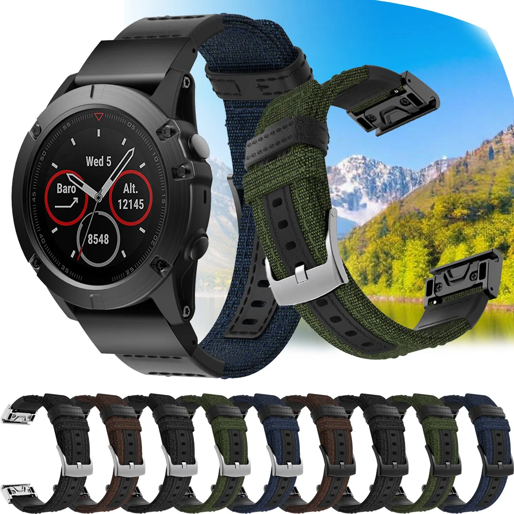 QuickFit 22 26 мм D2 bravo ремешок для Garmin Fenix 8 спортивный оригинальный уличный холщовый браслет Fenix 7 7X 6X Pro 5X 3HR Instinct 2X
