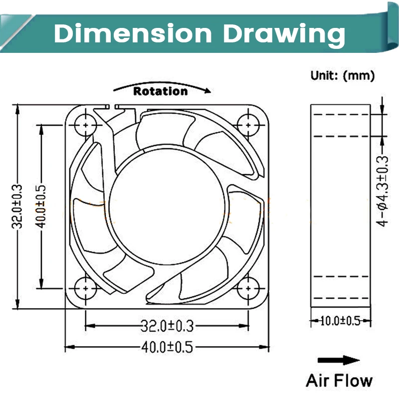 Gdstime 40mm Lüfter DC 5V 12V 24V 40MM*10MM Bürstenloser Lüfter 4CM Dual Ball Mini Lüfter 4010 Lüfter für 3D-Drucker Teile Kühlung – Detail 4