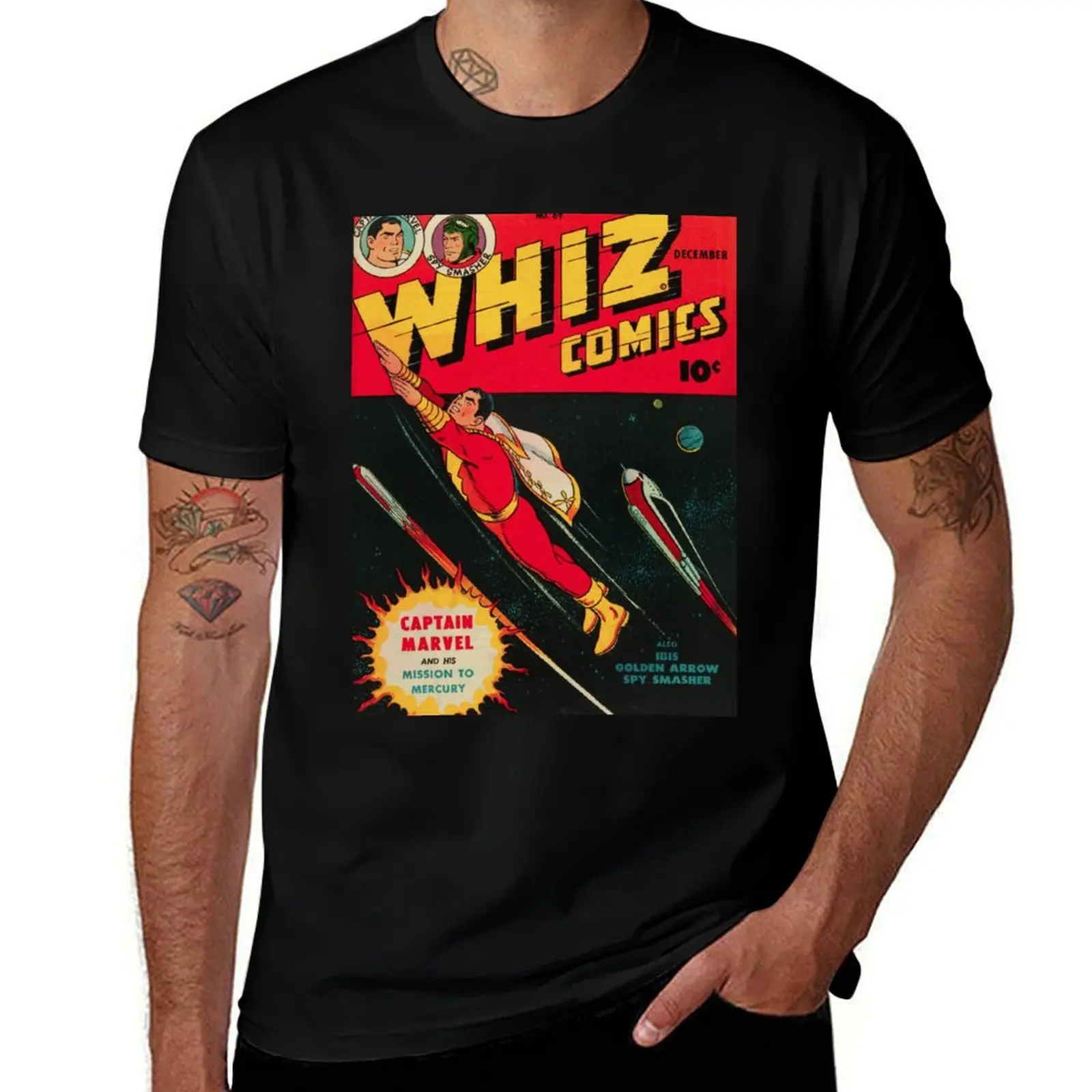WHIZ Comics #69 T-Shirt Simple Solid Color Crew Neck Tee