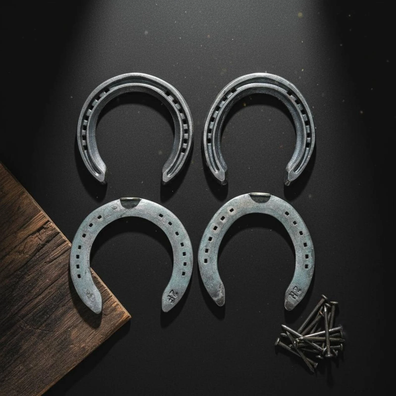 4 Pieces Steel Horseshoe High Strength Horse Nail Shoe Set Steel Horseshoe Nail Long Lasting Equine Care Tool Easy to Use