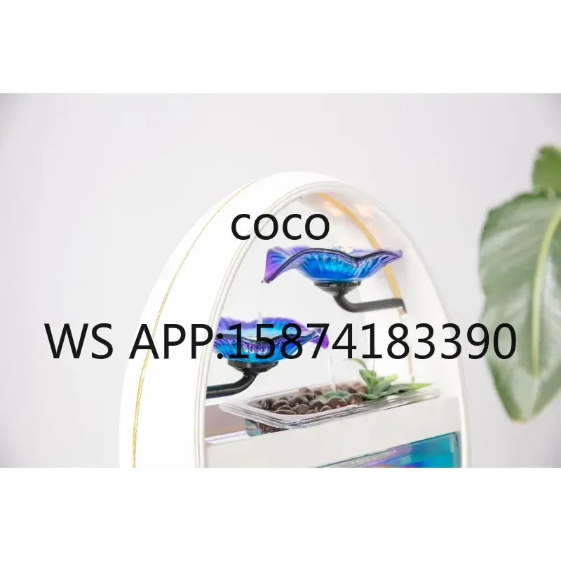 Desktop Decorative Aquarium, Elegant Elliptical Geometry Glass Fish Tank for Desk Decor