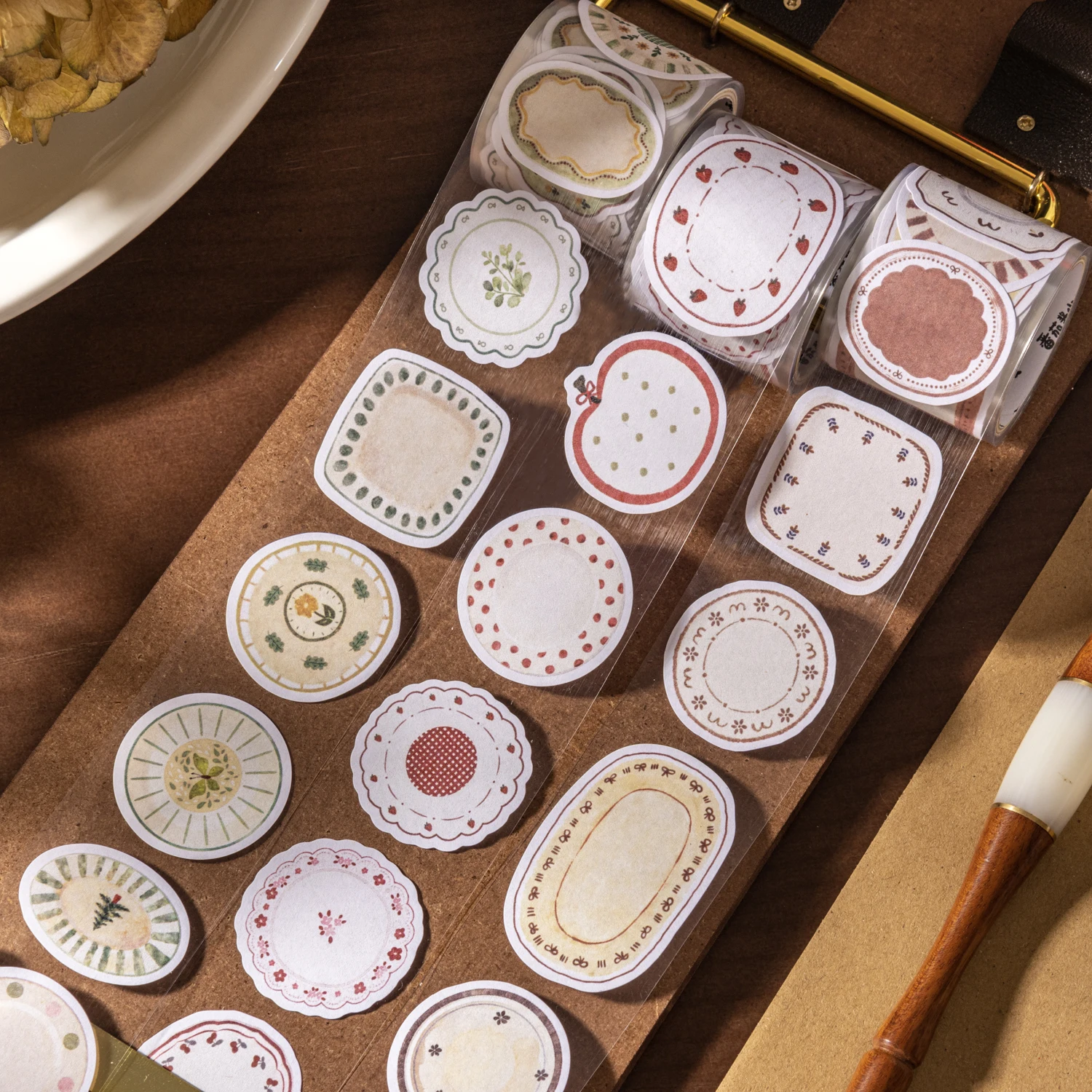 Small Floral Frame Series Vintage Flower Border Landscape Tape Creative DIY Journal Material Collage Scrapbooking Stationery