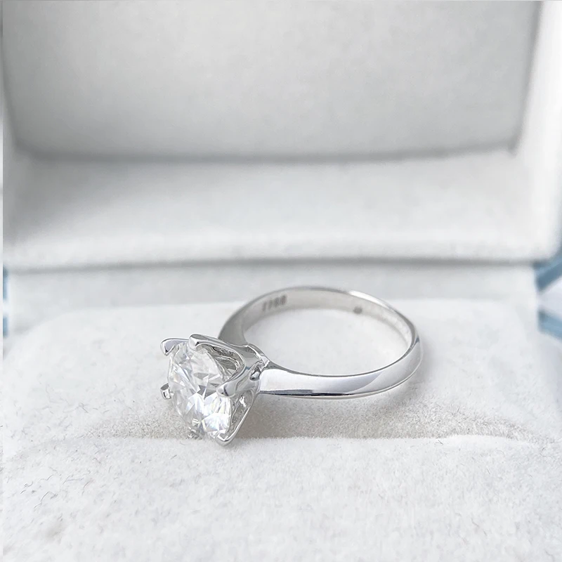 Tezzc 1ct 2ct 3ct 5ct Moissanite Anello di fidanzamento per le donne 925 Sterling Silver Anelli di diamanti Gioielli all'ingrosso con certificato