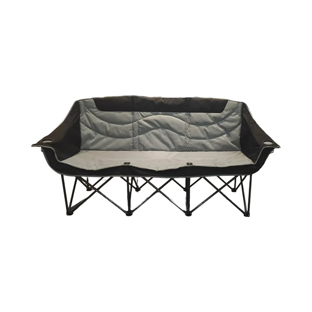 

Modern Three-Person Cotton Folding Camping Chair Outdoor Leisure Stainless Steel Design Custom Logo Garden School Gym Park Use