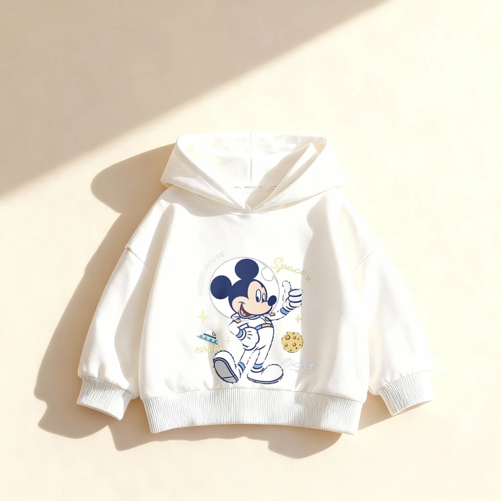 

Cartoon Mickey Mouse Print Kids Cotton Hoodie Cozy Comfortable Pullover Sweatshirts Boys Girls For Autumn Winter Wear Tops Cloth