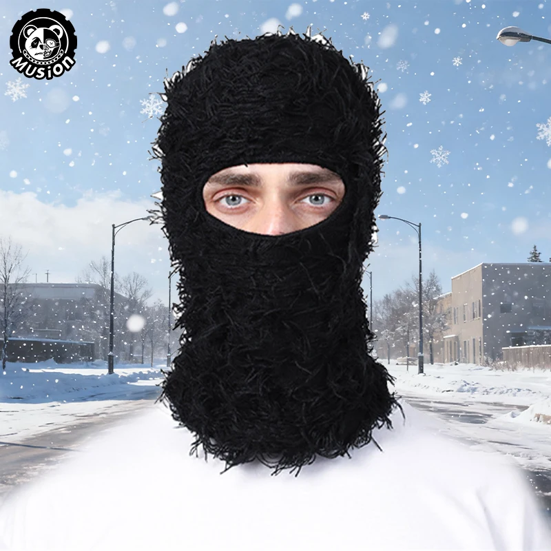 1pc Musion Balaclava Winter Ski Mask Windproof Warm Full Face Cover Multifunctional Fashionable Men Women  Motorcycle Fishing Ca