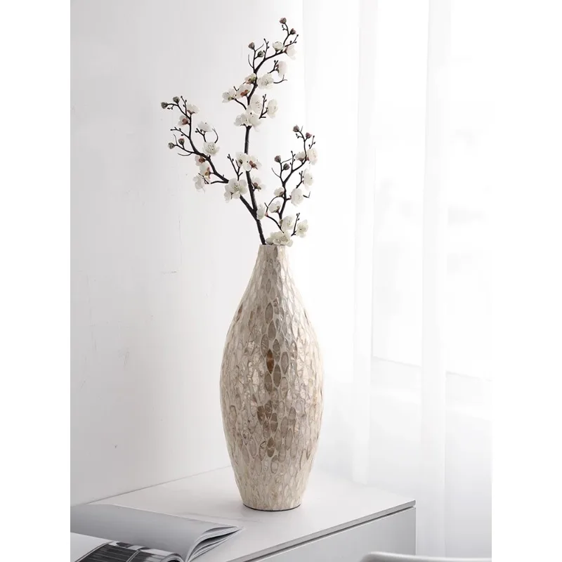 

Natural Fritillary Decorative Vase Wabi Wind Shell Flower Arranger Home Advanced Desktop Ornament Niche Designer