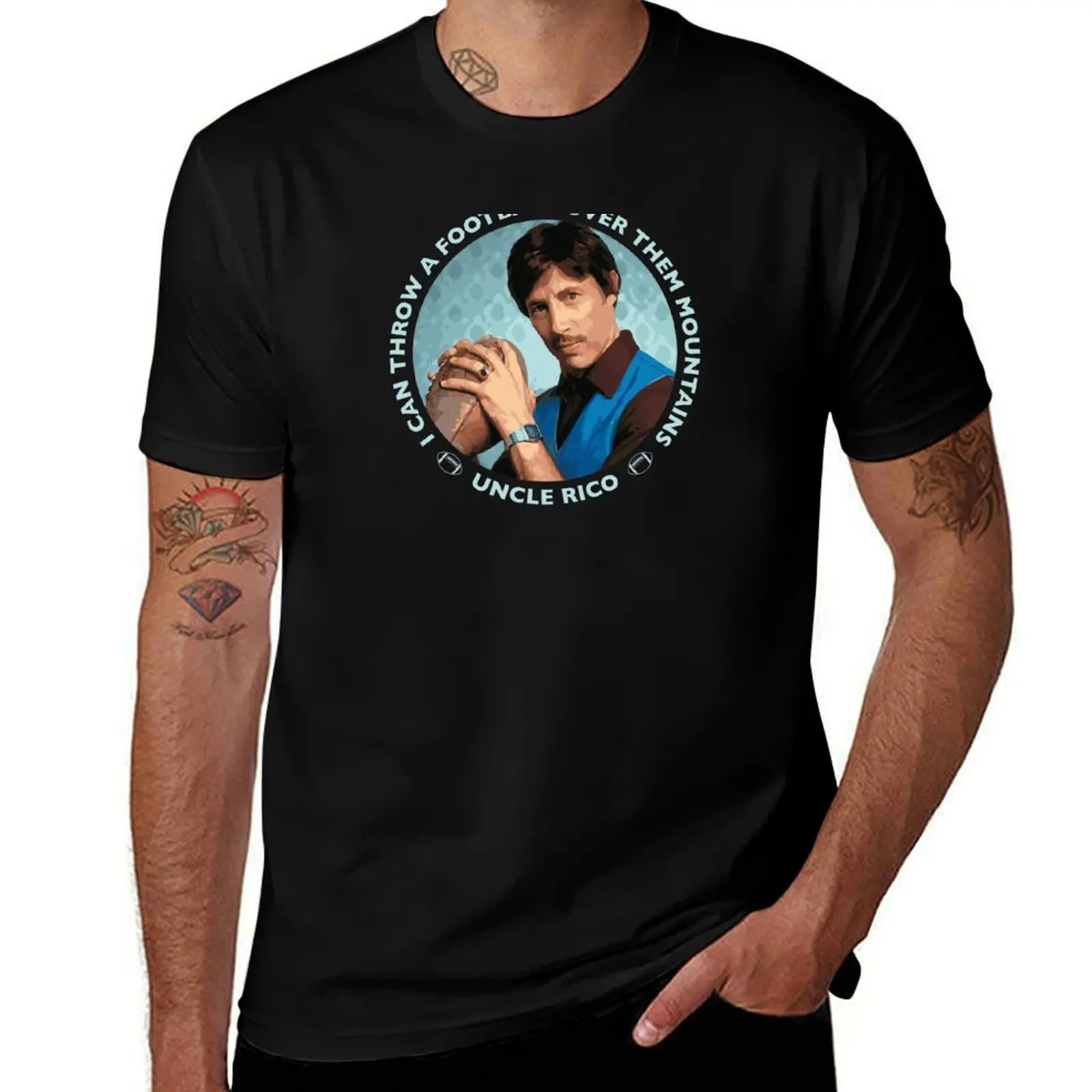 Napoleon Dynamite Uncle Rico Football T-Shirt Comfortable Daily Wear Tee