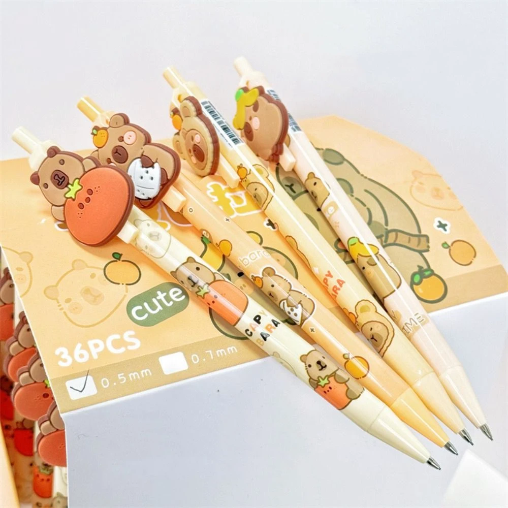 Criativo kawaii capivara lápis mecânico dos desenhos animados bonito 0.5mm lápis automático criativo estético propulsão lápis desenho