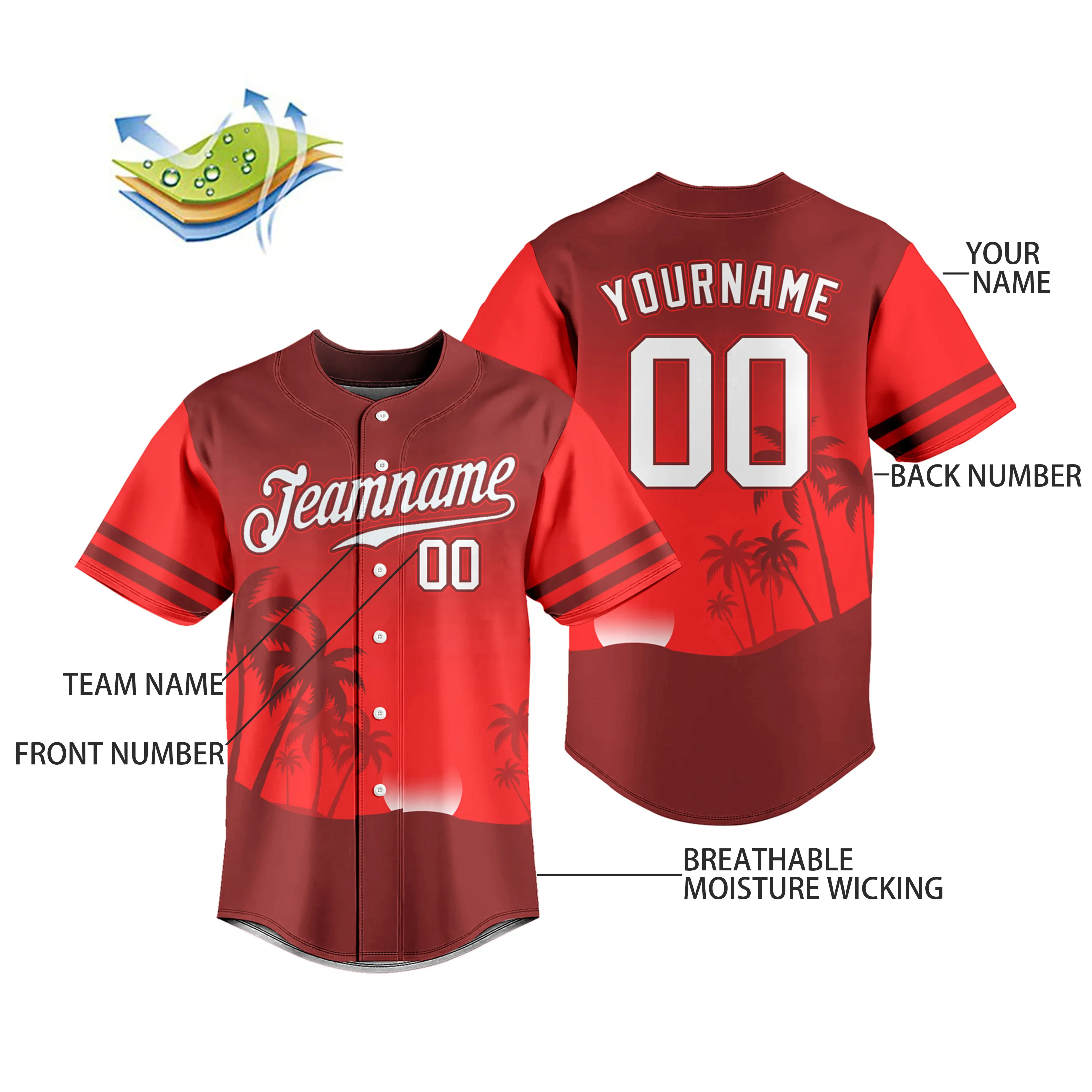 Custom Baseball Jersey Full Buton Short Sleeve T-shirts Personalized Name Logo Number Adult Kids Training Kits  Men Women