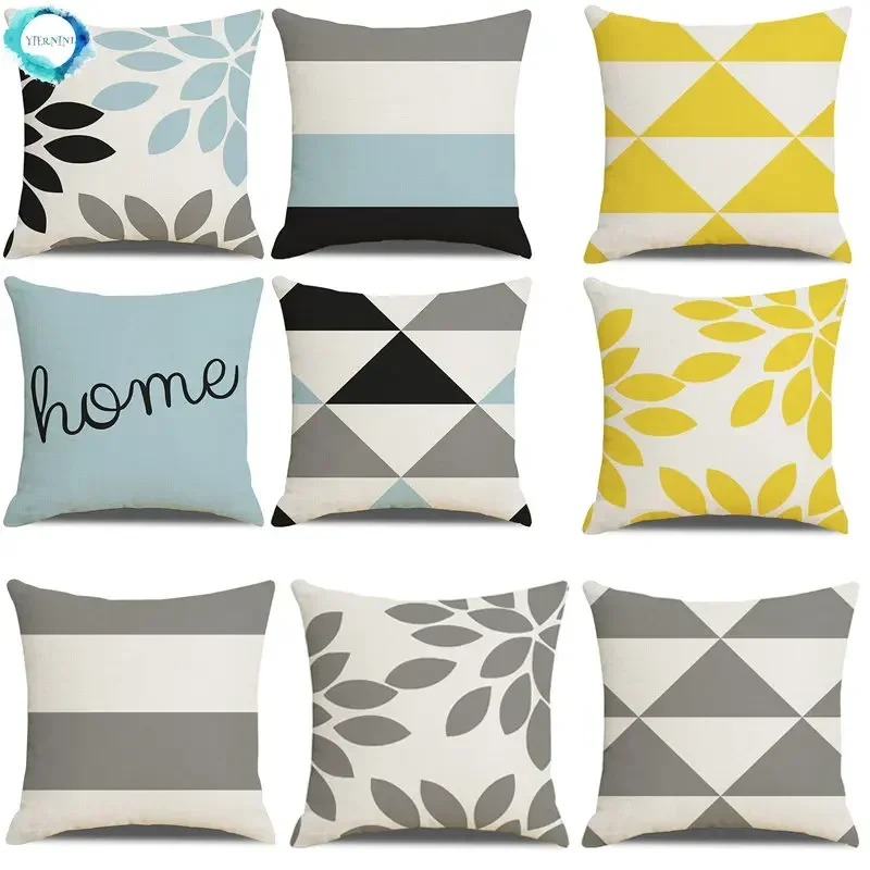 

45x45cm NEW Geometric Linen Square Pillow Covers for Cushion Fall Pillow Covers Decorative Pillows Creative Linen Pillowcase