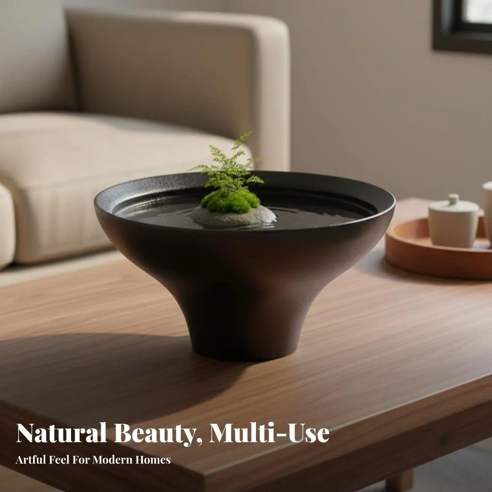 Modern Ceramic Planter Water Retaining No Hole Pot Minimalist Plant Bowl for Tabletop Display