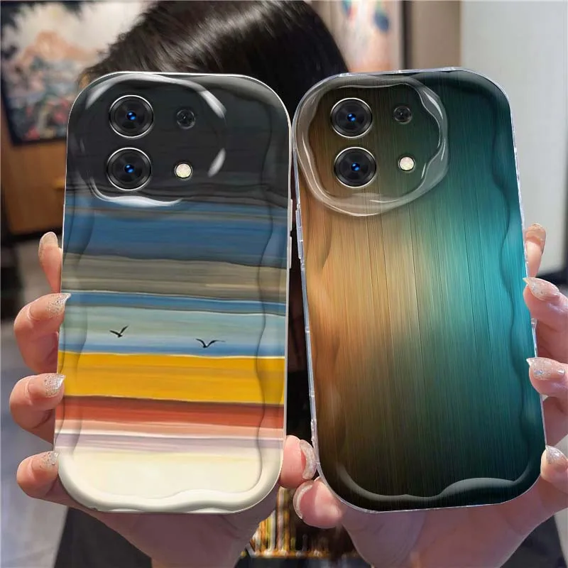 

Art Glossy Gradient Color For Xiaomi Redmi 9T 9A 9 9C 10 10C 12 13 13C 14C A2 A1 Plus K30 K40 K60 5G Wave Oil Phone Case