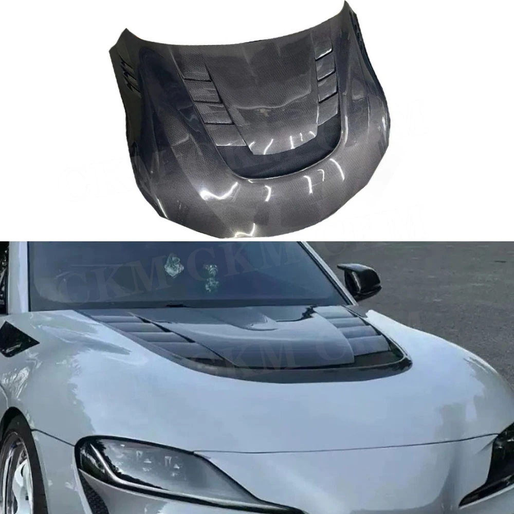 

CKMUUER Hood Bonnet Forged Carbon Fiber For Toyota Supra A90 2019+ Hood Engine Cover Bonnet Engine Cover Car Tuning Body Kit