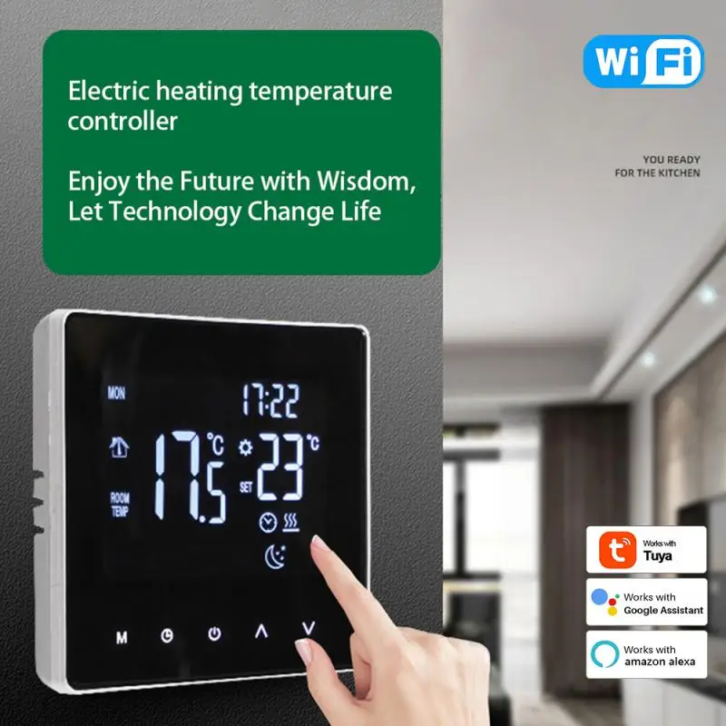 Tuya Smart Wifi Thermostat Electric Floor Heating Water Boiler LCD Digital Touch Temperature Control Home Alexa