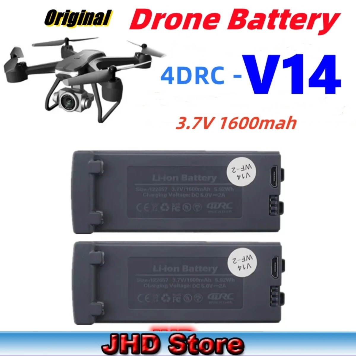 JHD 4D-V14 Drone Battery Original 1600mAh Battery For 4DRC V14 RC Drone Accessories V14 RC Plane Battery